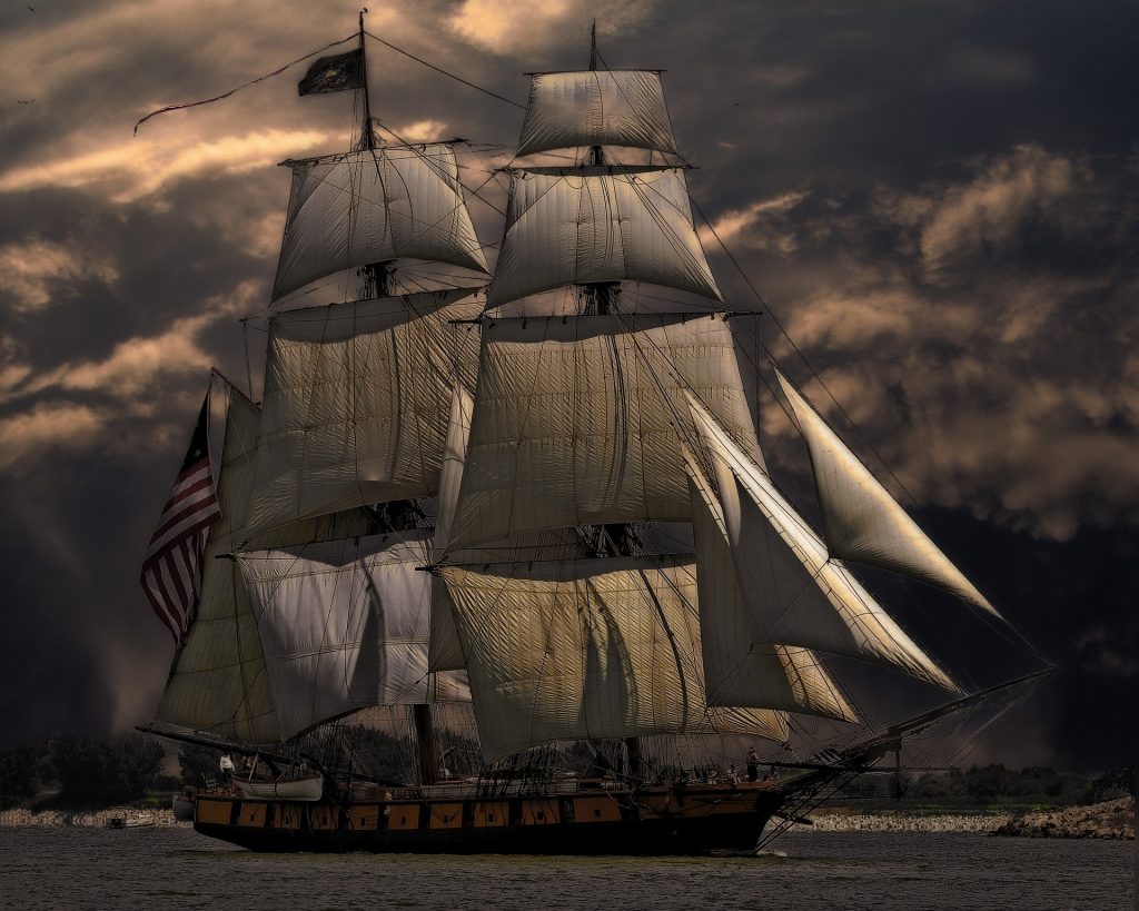 Tallship with all sails full