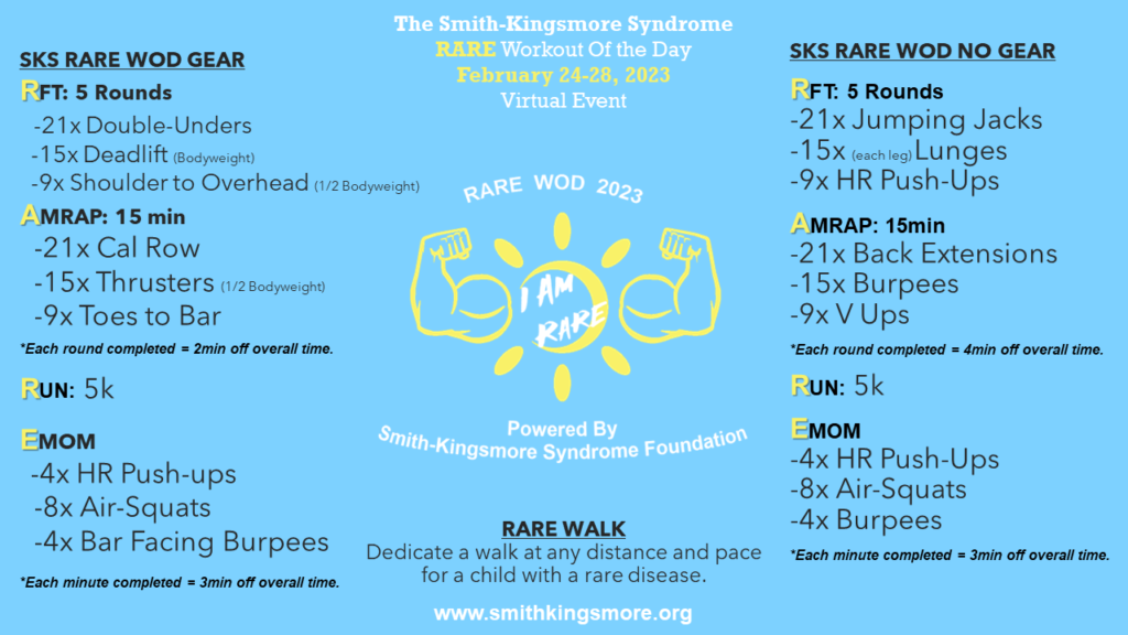 Poster outlining SKS Rare WOD details